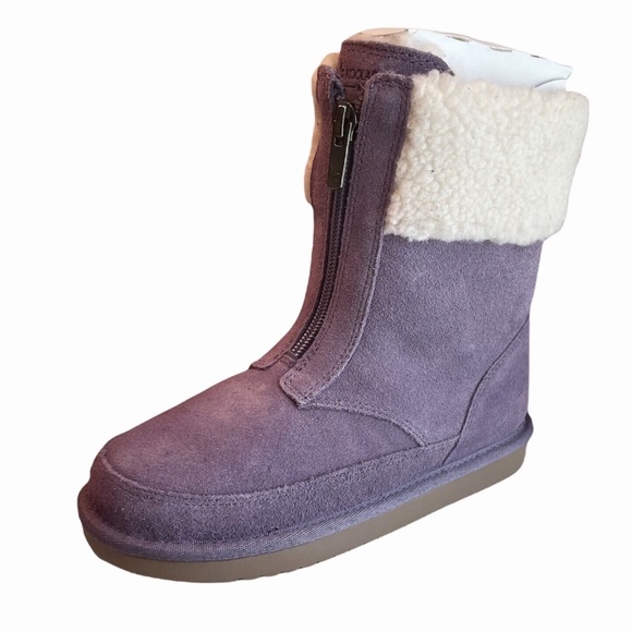 UGG Other - Koolaburra by UGG Girls Size 3 Lytta Purple Suede Front Zip Boots Youth